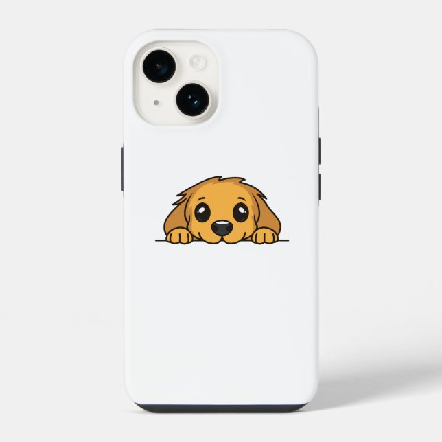 Funda para iPhone 14 con cachorro Golden Retriever (Reverso )