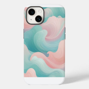 Funda para iPhone 14 con remolino abstracto pastel