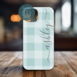 Funda Para iPhone 14 De Case-Mate Caligrafía de verificación de colocación de búfalo<br><div class="desc">Un moderno diseño de casa de campo con letras escritas a mano y un patrón de gingham. Añade tu nombre o borra el texto para tener un aspecto popular y de moda.</div>