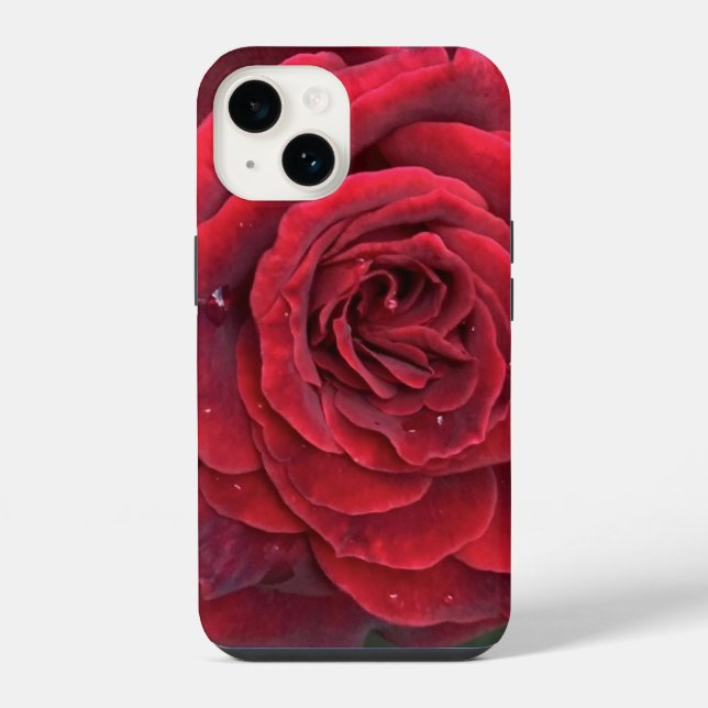 Funda para iphone 14 de hermosa rosa roja (Reverso )