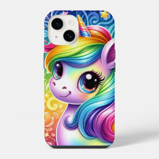 Funda para iphone 14 de unicornio bebé arcoíris