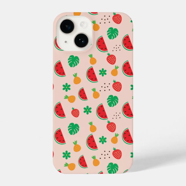 Funda para iPhone 14 de verano con frutas pintas (Reverso )
