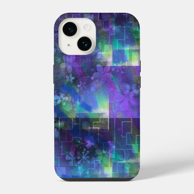 Funda para iPhone 14 Midnight Bloom - Floral abstr (Reverso )