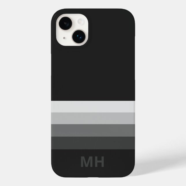 Funda para iPhone 14 monograma de bandas modernas (Reverso )