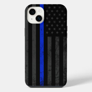 Funda Para iPhone 14 Plus Estilo oscuro y robusto   Bandera de la policía de