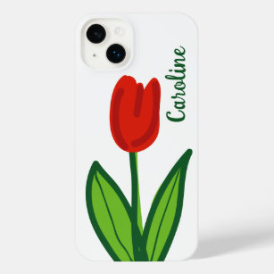 Funda Para iPhone 14 Plus Personalizado de flor de tulipán rojo lindo iPhone