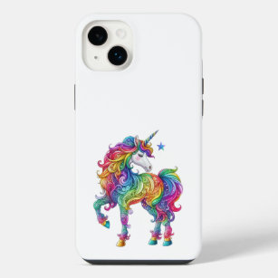 Funda Para iPhone 14 Plus Unicornio mágico del arcoiris colorido