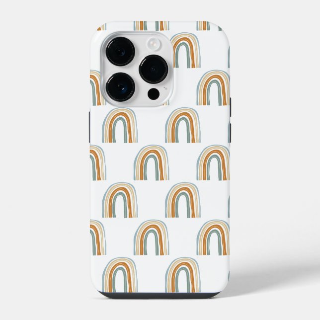 Funda para Iphone 14 pro con patrón de arcoíris bo (Reverso )