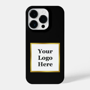 Funda Para iPhone 14 Pro Elegante blanco negro y dorar tu logo