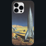 Funda Para iPhone 14 Pro Max De Case-Mate Vintage Science Fiction Desert Planet con cohetes<br><div class="desc">Ilustracion vintage futurista en el espacio exterior y planetas ciencia ficción imagen del cohete. Un cohete de ciencia ficción de viajes y transporte retro en un planeta extranjero o una luna con astronautas explorando el terreno en este desconocido mundo extraterrestre. Un clásico de los años 50: el diseño de ciencia...</div>