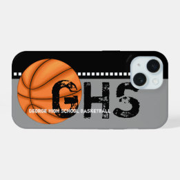 Funda para iPhone 15 Baloncesto Añade tu Nombre