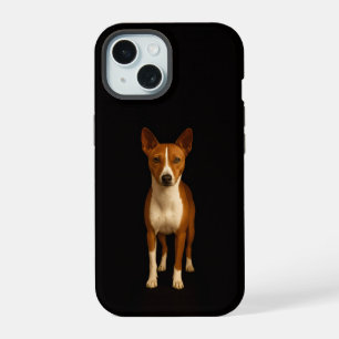 Funda para iPhone 15 Black 4 Luxe, Perro Basenji E