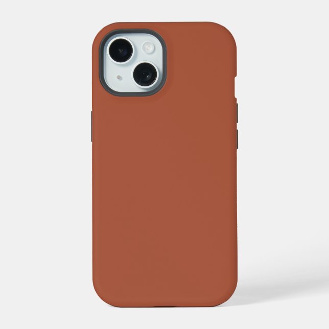 Funda para iPhone 15 Color Crayón Marrón (Reverso )