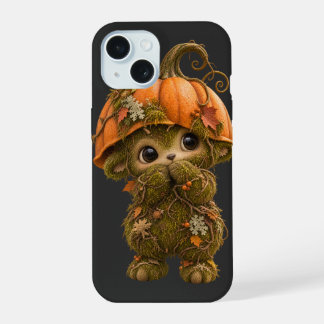 Funda para iPhone 15 con adorable calabaza y criat