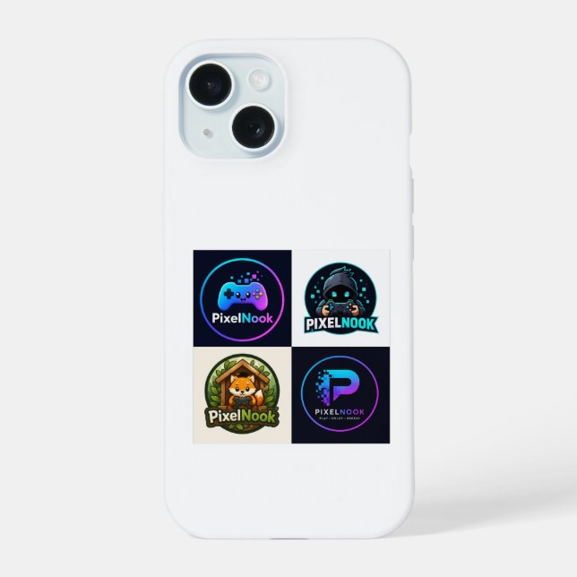 Funda para iPhone 15 con insignias de juegos retro (Reverso )