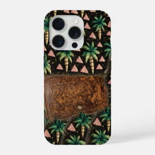 Funda para iPhone 15 con patrón de palma tropical