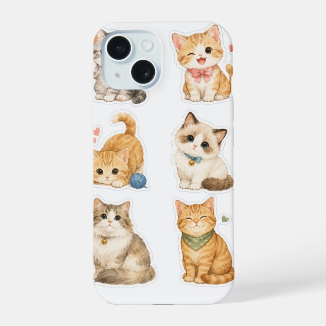 Funda para iPhone 15 con patrón de pegatinas de ga (Reverso )