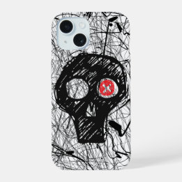 Funda para iPhone 15 con rasguño de calavera