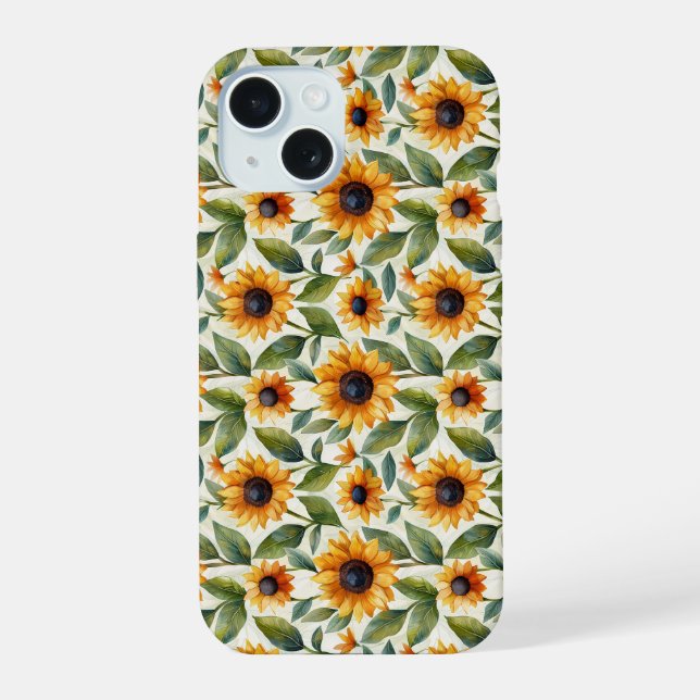 Funda para iPhone 15 con tema de girasol (Reverso )