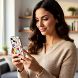 Funda para iPhone 15 Corazones Coloridos de Acuare