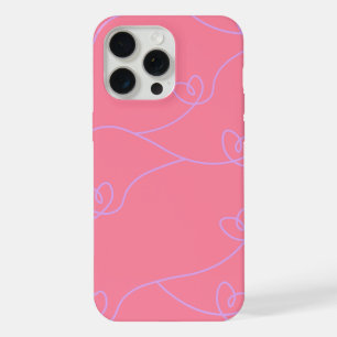 Funda para iphone 15 de arte de línea de corazón r