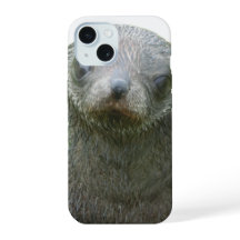 Funda para iPhone 15 de cachorro de foca adorable