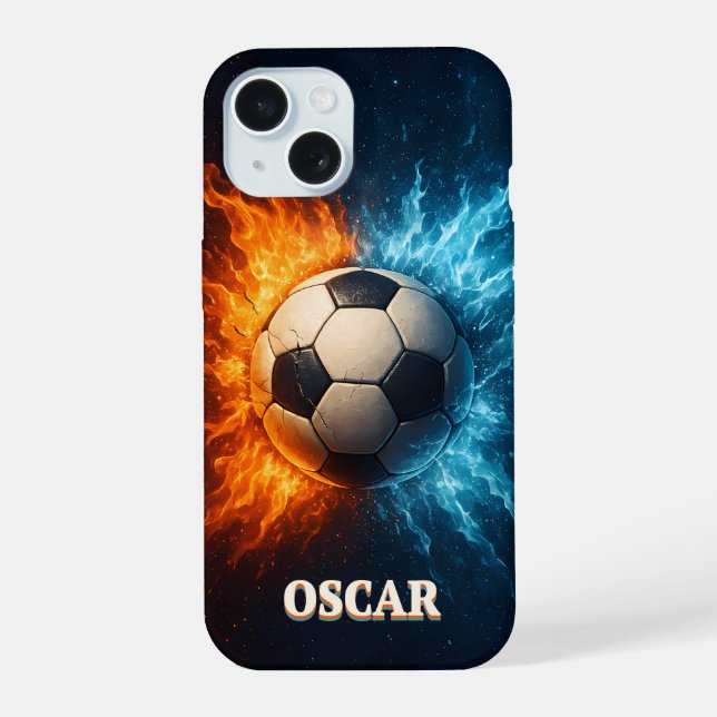 Funda para iPhone 15 de fútbol personalizada (Reverso )