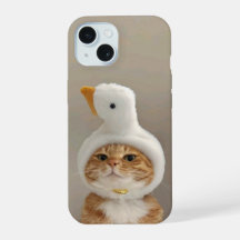 Funda para iPhone 15 de Gato Lindo con Sombrero de