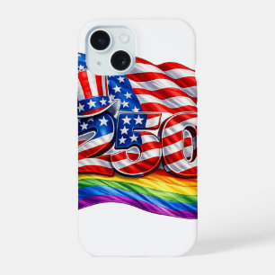 Funda para iPhone 15 de la bandera del orgullo Ame