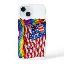 Funda para iPhone 15 de la bandera del orgullo Ame