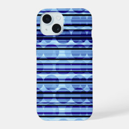 Funda para iPhone 15 de lunares de rayas azules