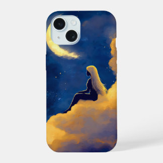 Funda para iPhone 15 Nubes bajo la Luna 