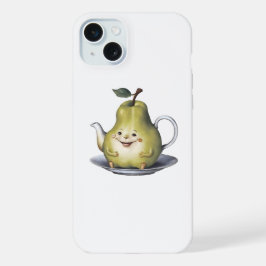 Funda para iPhone 15 Plus Tetera de Pera Sonriente