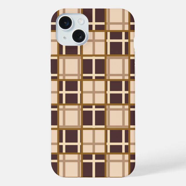 Funda para iPhone 15 Plus Tonos Marrones Abstracto (Reverso )