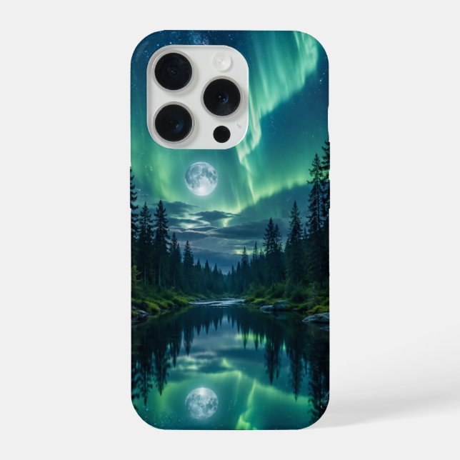 Funda para iPhone 15 Pro Aurora Forest (Reverso )