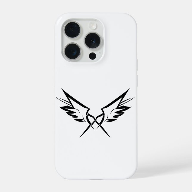 Funda para iPhone 15 Pro con Alas Tribales Mínimas (Reverso )
