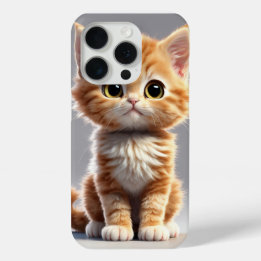 funda para iPhone 15 Pro con diseño de gato adorab
