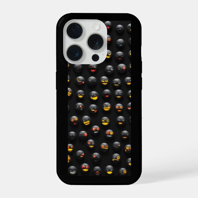 Funda para iphone 15 pro con Emojis Robóticos (Reverso )