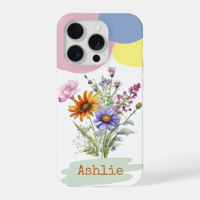 Funda para iPhone 15 Pro con flores silvestres per (Reverso )