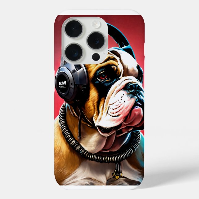 funda para iPhone 15 Pro con gráfico de Bulldog (Reverso )