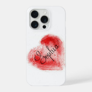 Funda para iPhone 15 Pro con nombre Sophia y coraz