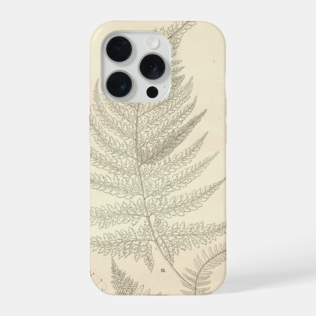 Funda para iPhone 15 Pro con tema de helechos (Reverso )