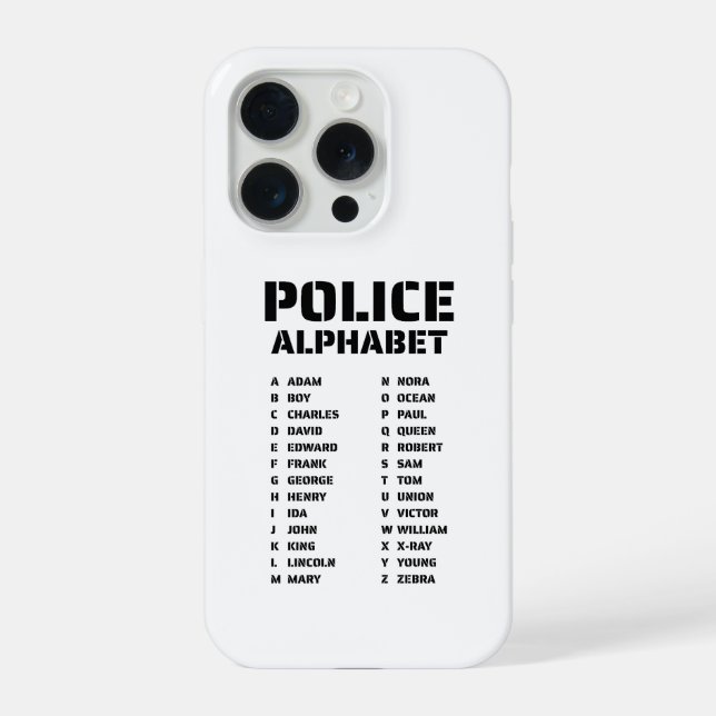 Funda para iPhone 15 Pro de Alfabeto Fonético Poli (Reverso )
