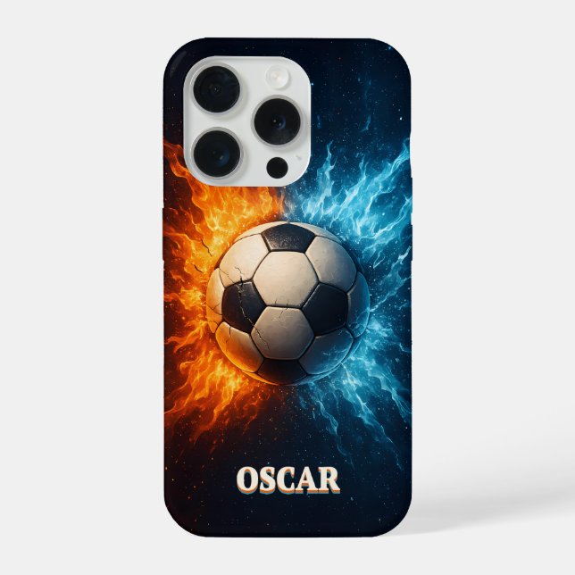 Funda para iPhone 15 Pro de fútbol personalizada (Reverso )