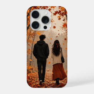 Funda para iPhone 15 Pro de Pareja Otoño Romántico