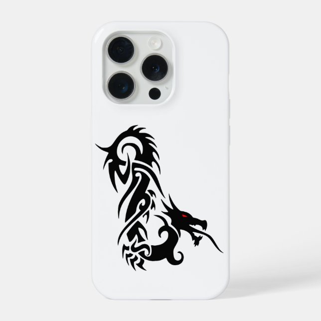 Funda para iPhone 15 Pro Dragón Tribal  (Reverso )