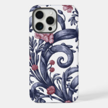 Funda para iPhone 15 Pro Max Art Nouveau Azul Rosa