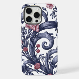 Funda para iPhone 15 Pro Max Art Nouveau Azul Rosa