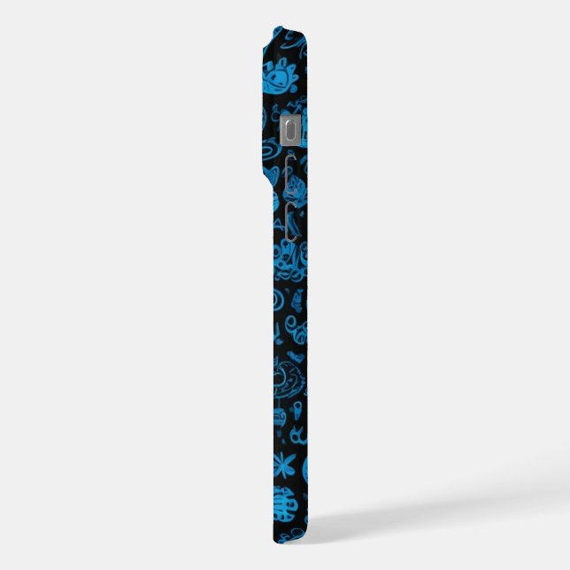 Funda para iphone 15 pro max Blue Doodles (Lado izquierdo)