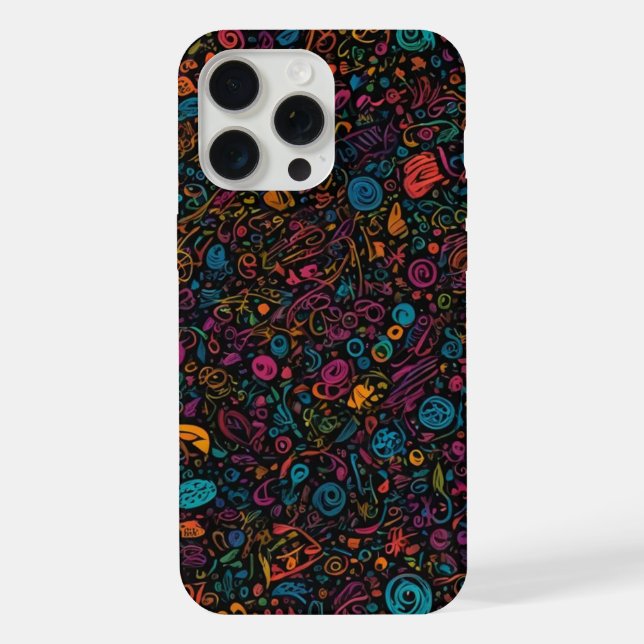 Funda para iphone 15 pro max con garabatos de colo (Reverso )